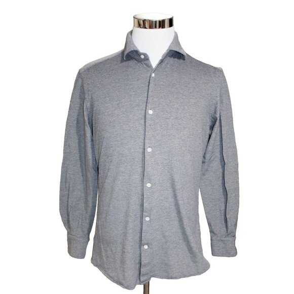 Glanshirt By Slowear Japan Dress Shirt Blue Brushed Cotton Italy Mens 16 / 41